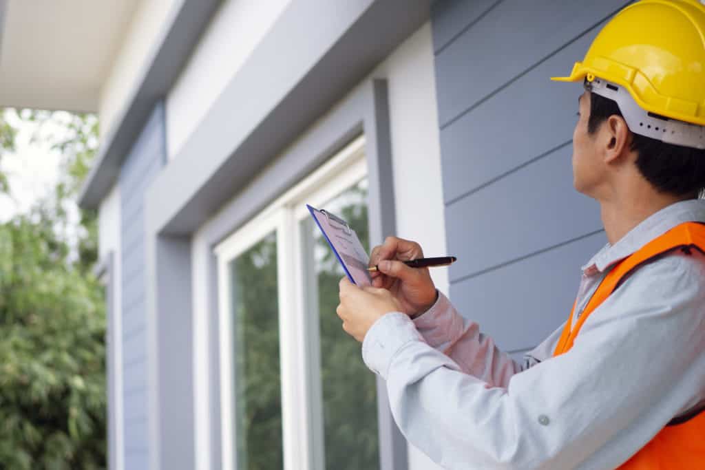 An engineer checking a building structure