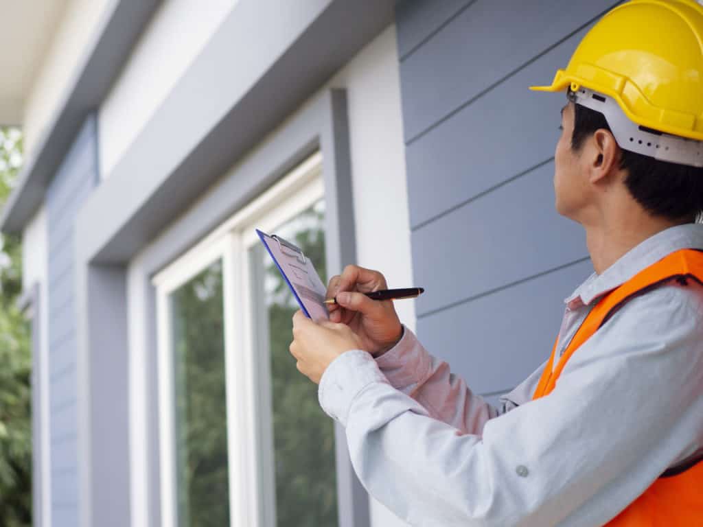 An engineer checking a building structure